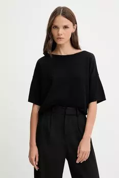 Футболка с добавлением льна Sisley, черный