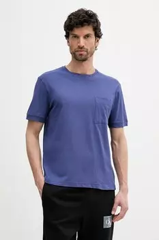 Футболка с добавлением льна United Colors Of Benetton, темно-синий