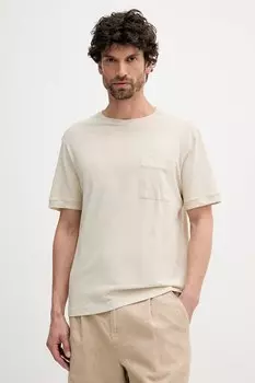 Футболка с добавлением льна United Colors Of Benetton, бежевый