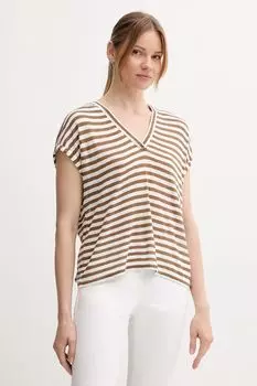 Футболка с добавлением льна United Colors Of Benetton, коричневый