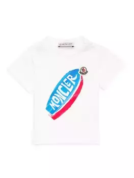 Футболка с доской для серфинга для малышей и маленьких мальчиков Moncler, белый