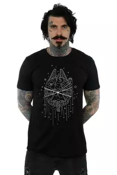 Футболка с доставкой рождественской елки «Тысячелетний сокол» Star Wars, черный