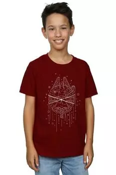 Футболка с доставкой рождественской елки «Тысячелетний сокол» Star Wars, красный