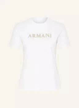 Футболка с драгоценными камнями Armani Exchange, белый