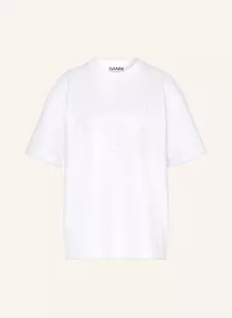 Футболка с драгоценными камнями Ganni, белый