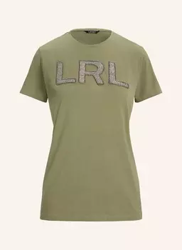 Футболка с драгоценными камнями и блестящей пряжей Lauren Ralph Lauren, зеленый