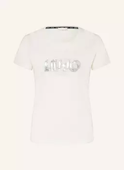 Футболка с драгоценными камнями Liu Jo, экрю