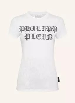 Футболка с драгоценными камнями Philipp Plein, белый