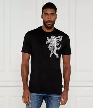 Футболка с драконом Regular fit Philipp Plein, черный