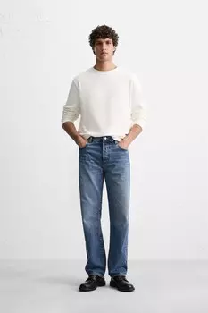 Футболка с двойной текстурой ZARA, устрично-белый