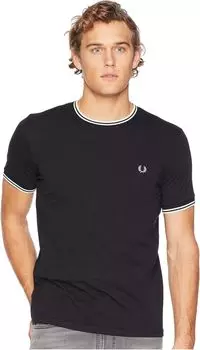 Футболка с двойным наконечником Ringer Fred Perry, черный