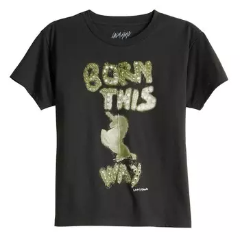 Футболка с единорогом Леди Гага Born This Way для девочек 7–16 лет Licensed Character, черный