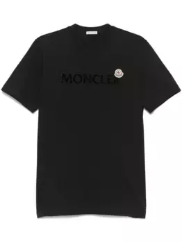 Футболка с фактурным логотипом MONCLER, черный