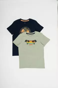 Футболка с фигурным принтом - 2 шт Jack & Jones, желтый