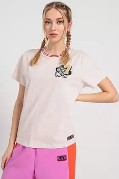 Футболка с фигурным рисунком Ea7, розовый