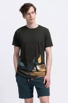 Футболка с фигурным рисунком Kaft, серый