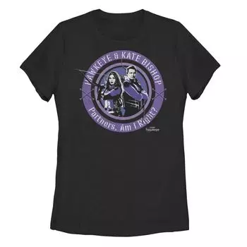 Футболка с фиолетовым круглым портретом Marvel Hawkeye and Kate Bishop для юниоров Marvel
