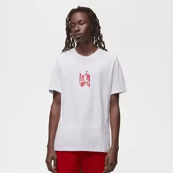 Футболка с фирменным графическим рисунком JORDAN, цвет white/gym red