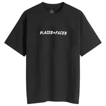 Футболка с фирменным логотипом Places+Faces, черный
