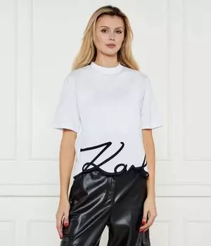 Футболка с фирменным подолом Regular fit Karl Lagerfeld, белый