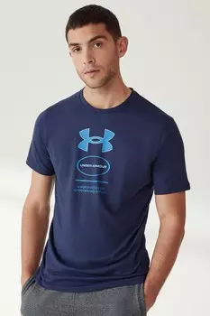 Футболка с фирменным принтом Under Armour, синий