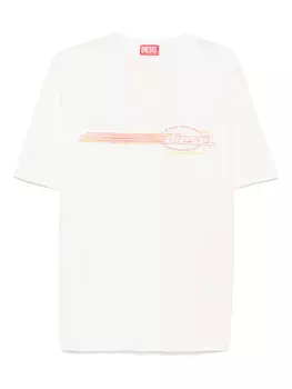 Футболка с флокированным логотипом Diesel, белый