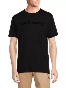 Футболка с флокированным логотипом Karl Lagerfeld Paris, черный