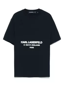 Футболка с флокированным логотипом Karl Lagerfeld, синий