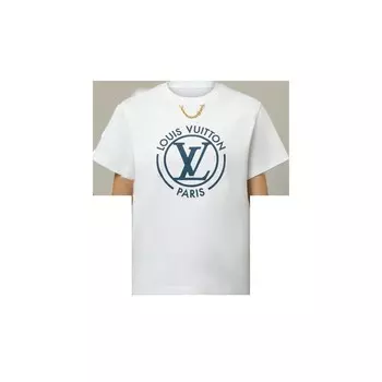 Футболка с флокированным принтом LV Louis Vuitton, белый
