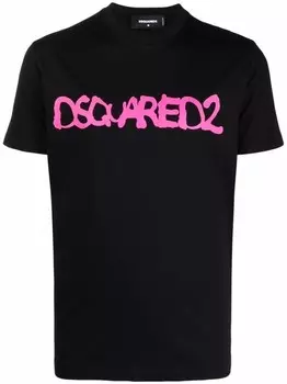 Футболка с флуоресцентным спреем Dsquared2, черный