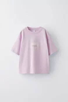 Футболка с фото города ZARA, цвет lilac