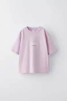 Футболка с фото города ZARA, цвет lilac