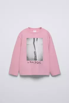Футболка с фотографией балета ZARA, розовый
