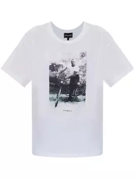 Футболка с фотопринтом Emporio Armani, белый