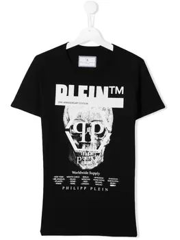 Футболка с фотопринтом и логотипом Philipp Plein Junior, черный
