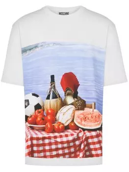 Футболка с фотопринтом Moschino, белый