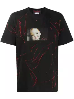Футболка с фотопринтом MSGM, черный