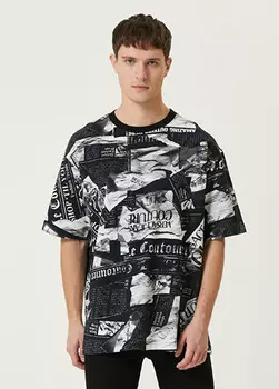 Футболка с фотопринтованным логотипом Versace Jeans Couture, черный