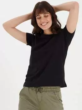 Футболка с фрзаплечом Fransa, черный