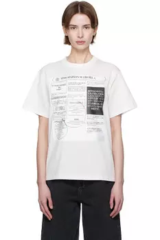 Футболка с газетным принтом Mm6 Maison Margiela, белый