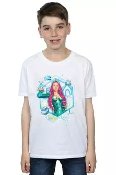 Футболка с геометрическим рисунком Aquaman Mera DC Comics, белый