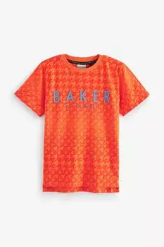 Футболка с геометрическим рисунком Baker by Ted Baker, оранжевый