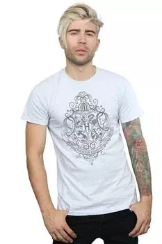 Футболка с гербом Хогвартса Драко Дормиенса Harry Potter, серый