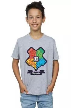 Футболка с гербом Хогвартса Harry Potter, серый