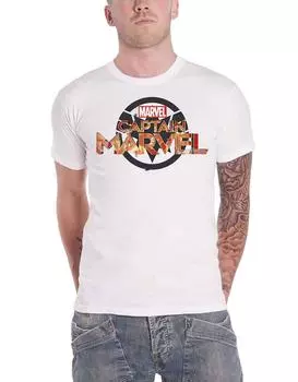 Футболка с гербом Капитана Марвела Marvel, белый