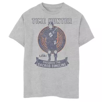 Футболка с гербом «Marvel Loki Time Hunter» для мальчиков 8–20 лет Licensed Character, цвет Athletic Heather