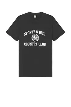 Футболка с гербом университета Sporty & Rich, цвет Faded Black