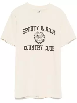Футболка с гербом университета Sporty & Rich, нейтральный цвет