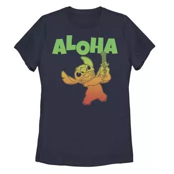 Футболка с градиентным портретом для укулеле Disney Lilo & Stitch Aloha для юниоров Licensed Character