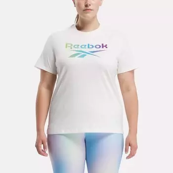 Футболка с градиентным рисунком (большие размеры) Reebok, цвет Chalk